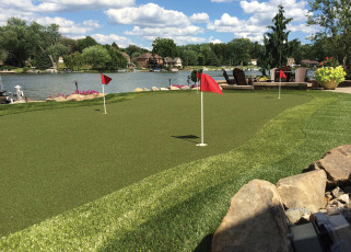 GolfGreens Waterfront Backyard Installation by ForeverLawn Southwest In Northeast Ohio