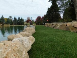 Putting green created with GolfGreens synthetic turf at North Canton, Ohio, residence