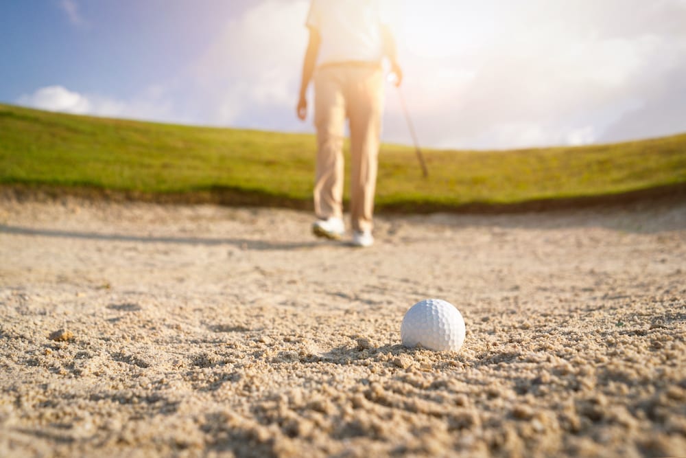 Golf ball in the bunker